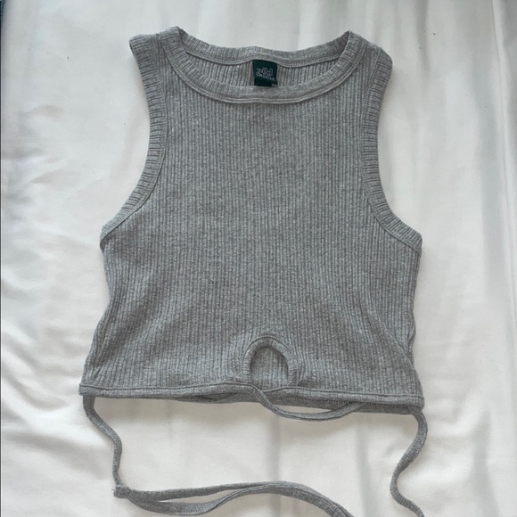 Gray Ribbed Tank Top - Picture 2 of 4